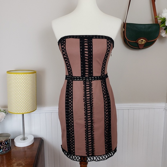 Free People City Lights Mink Strapless Dress NWOT - Picture 2 of 7